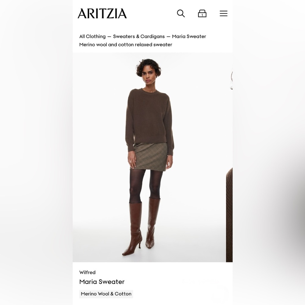 Wilfred Chocolate Knit Sweater